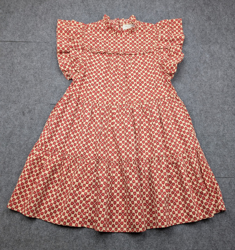 Olivia By Livro Dress Womens XS Ruffle Event Preppy Victorian Cottage Old Money